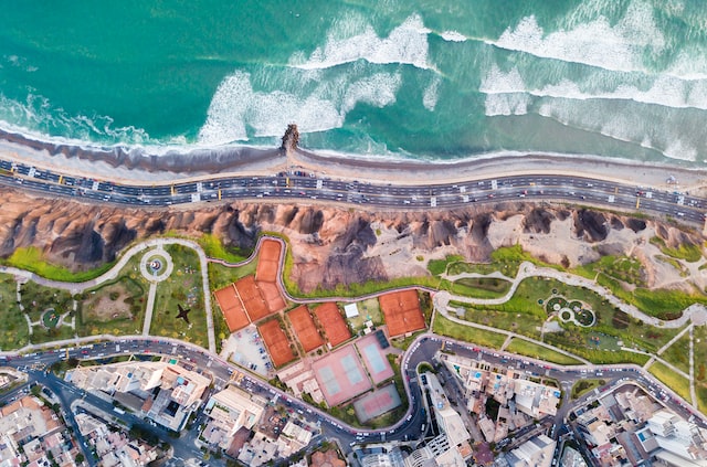 aerial beach Lima, Peru
