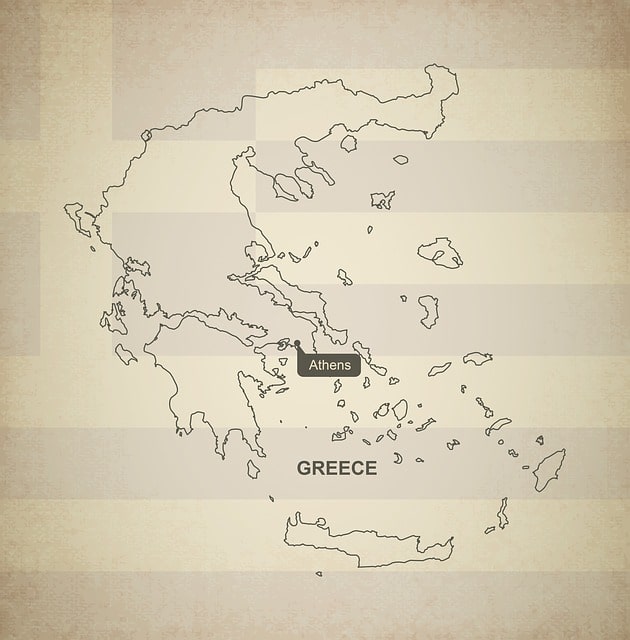 map of greece outline