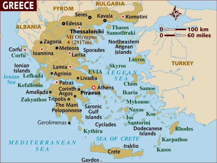 Carte de la Grèce  